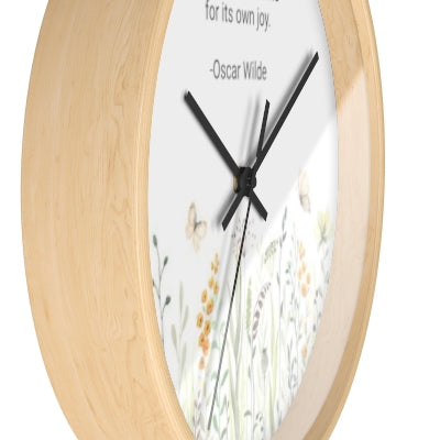 Spring Flowers and Buttery Wall Clock
