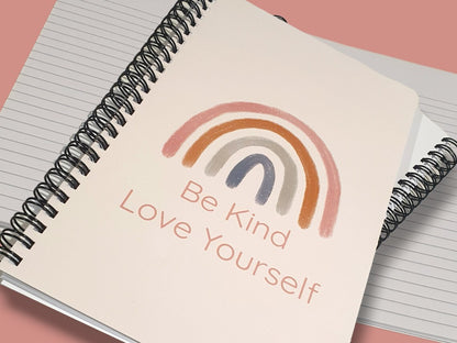 Be Kind Love Yourself Spiral Daily Notebook - Ruled Line