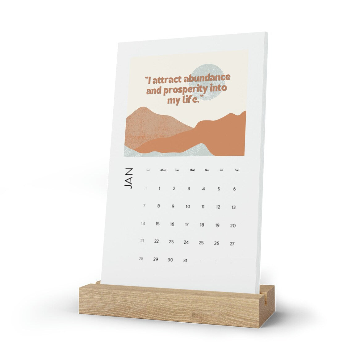 Motivational Affirmations 2024 Vertical Desk Calendar, Monthly Affirmations, One Size