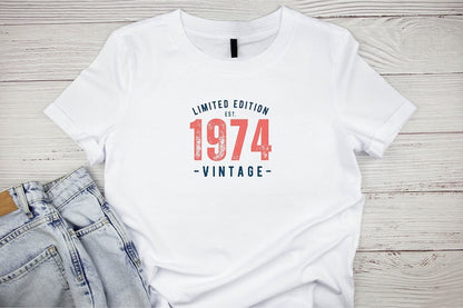 Limited Edition 1974 Birthday Shirt With Personalised Year