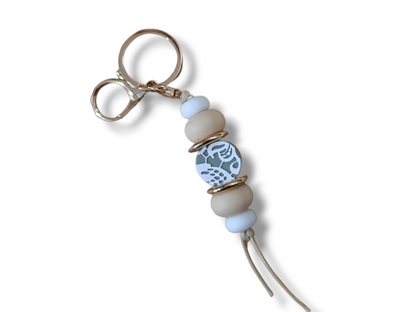 Daisy and Lace Silicone Beaded Keyring