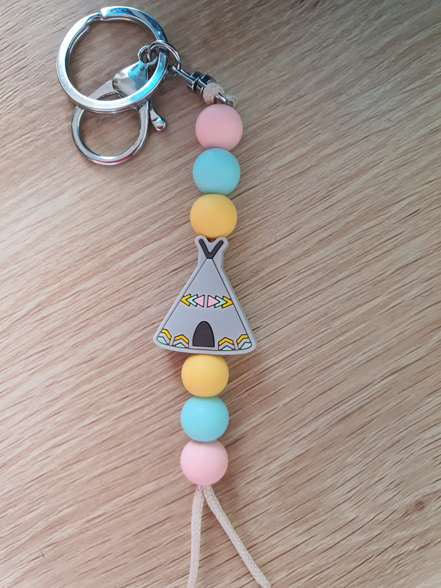 Tipi Tent / Teepee Tent / Indian Tent Silicone Bead | Handmade Keyring or Lanyard