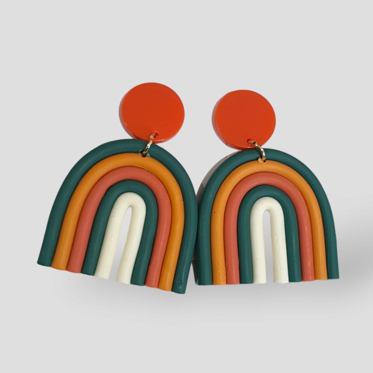 Polymeric Clay Rainbow Arch Earrings